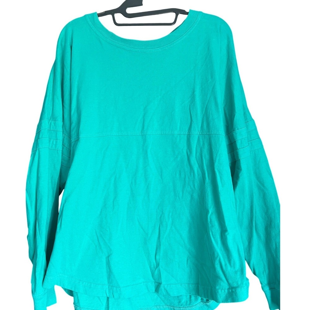Boxercraft Spirit Jersey Long Sleeve Shirt Teal Green Womens Cotton Size Medium‎